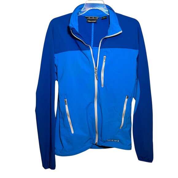 Marmot Mens M3 Blue Zip-Up Soft Shell Windbreaker Jacket Size Medium - Picture 1 of 12
